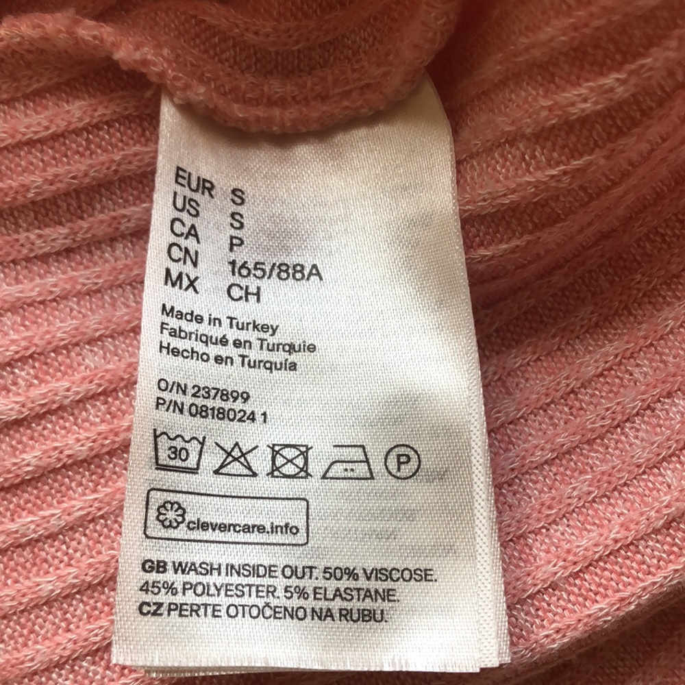 H&M Mock Turtle Neck Ribbed Sweater Size Small - Picture 8 of 9